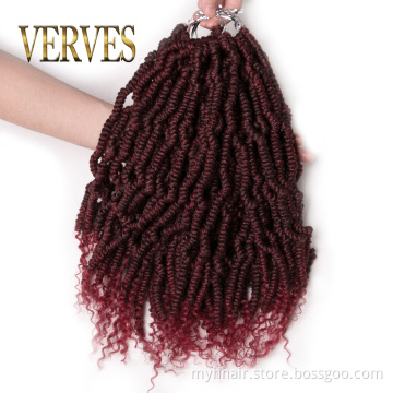 Spring Twist culry kinky Crochet Braid Hair Extensions 12 inch,24 strands/pack Synthetic ombre afro kinky twist hair extensions